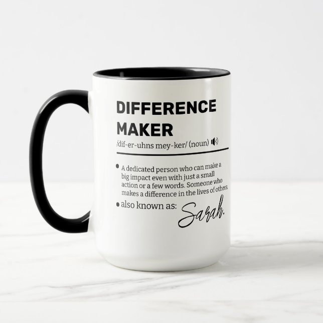 Mug Personalized Difference Maker Mug, Appreciation  (Gauche)