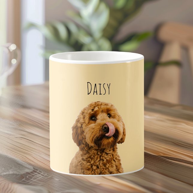 Mug Personalized Dog Photo | Custom Pet Name Yellow (Créateur téléchargé)