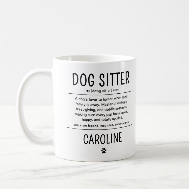 Mug Personalized Dog Sitter Pet Sitter Funny Gifts (Gauche)