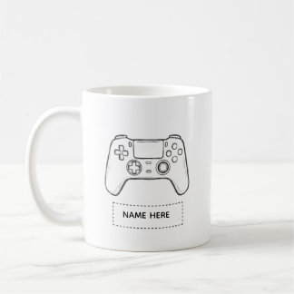 Mug Personalized Gamer Controller Minimalist Sketch 