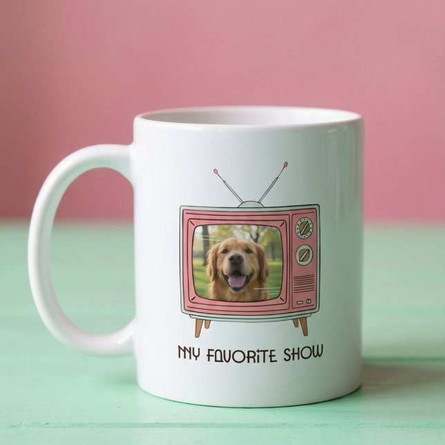 Mug Personalized Golden Retriever Photo Retro TV (Créateur téléchargé)