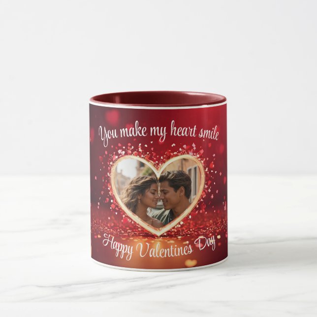 Mug Personalized Heart Photo Frame (Centre)