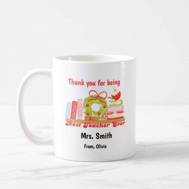 Mug Personalized Holiday Gift for Educators (Gauche)