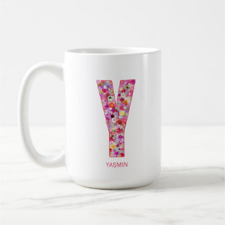 Mug Personalized Initial | Floral Letter Y Monogram 