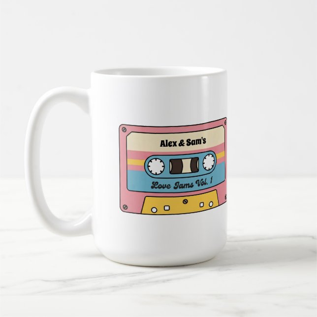 Mug Personalized Love Jams Cassette Tape – Custom Name (Gauche)
