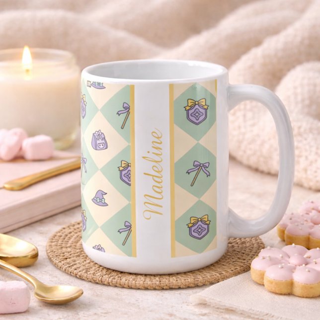 Mug Personalized Magic Academy Wizard School Green (Créateur téléchargé)
