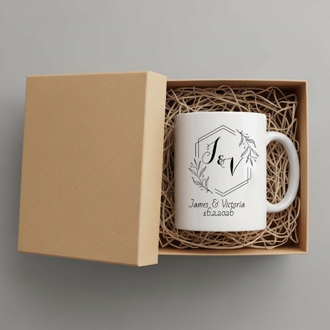 Mug Personalized minimalist, couples initials wedding (Créateur téléchargé)