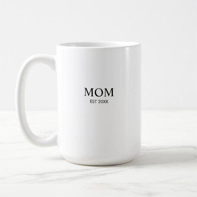 Mug Personalized Minimalist Year Established Mom (Gauche)