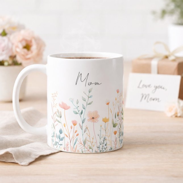 Mug Personalized Mother’s Day Wildflower Mom (Créateur téléchargé)