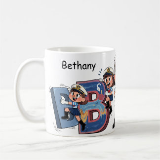 Mug Personalized  Name Sailor Cartoon Character * B *