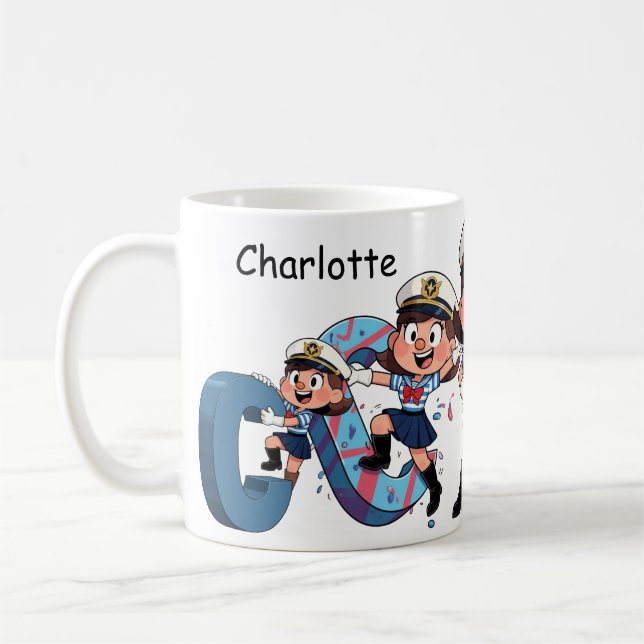 Mug Personalized  Name Sailor Cartoon Character * C * (Gauche)