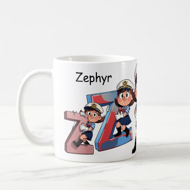 Mug Personalized Name Sailor Cartoon Character * Z *  (Gauche)