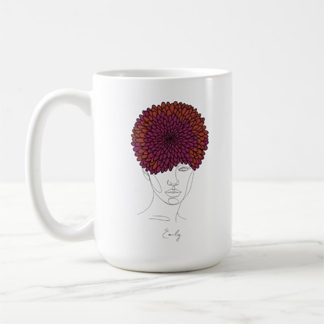 Mug Personalized November Birth Flower Portrait (Gauche)