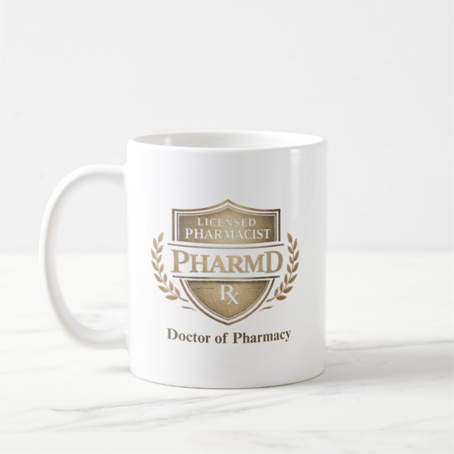 Mug Personalized PharmD Licensed Pharmacist Emblem (Gauche)