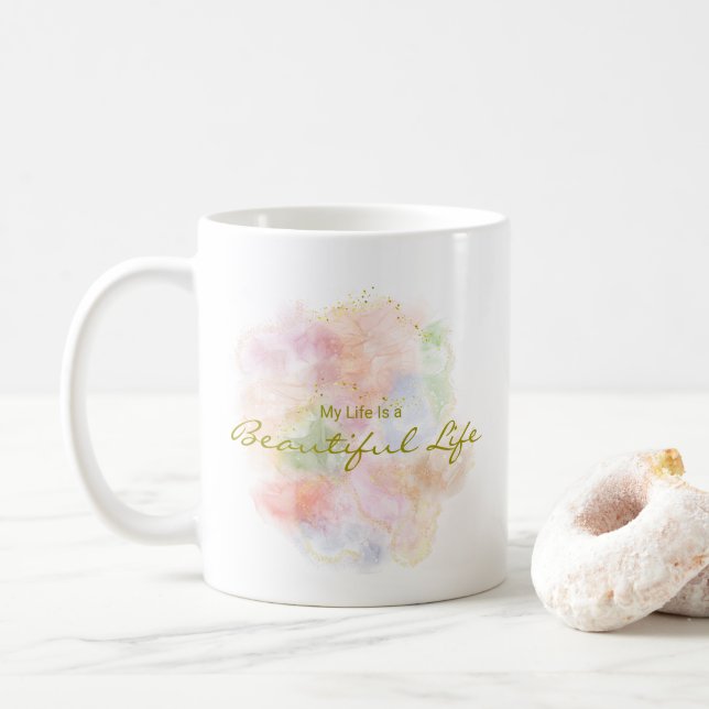 Mug Personalized Positive Quote Resin Art Typography (Avec donut)