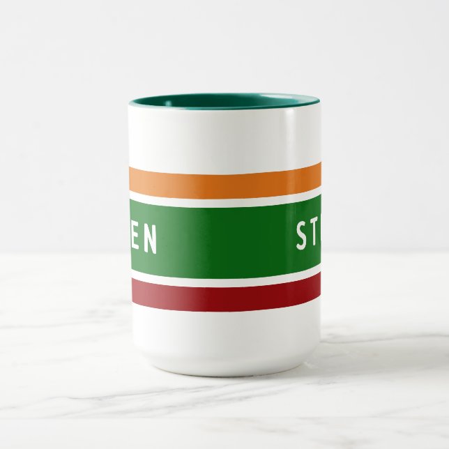 Mug Personalized Retro Gas Station Name Coffee Gift (Centre)