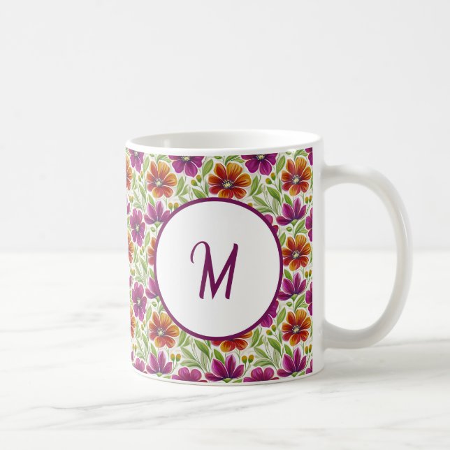 Mug Personalized Romantic Spring Girly Flowers  (Droite)