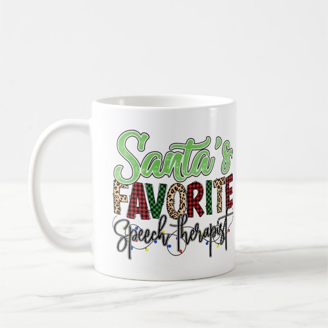 Mug Personalized Santa's Favorite Speech Therapist (Gauche)