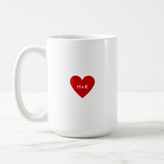Mug Personalized Simple Red Heart (Gauche)