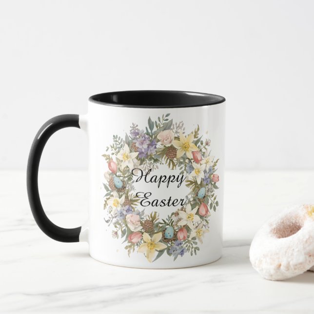 Mug Personalized Spring Floral Keepsake (Avec donut)