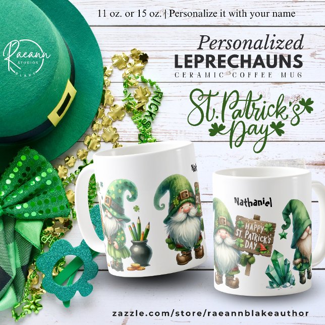 Mug Personalized St. Patrick's Day Leprechauns Ceramic (Créateur téléchargé)