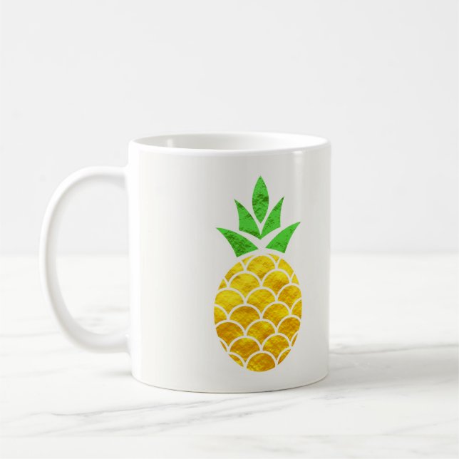 Mug Personalized Summer Foil Gold Geometric Pineapple. (Gauche)