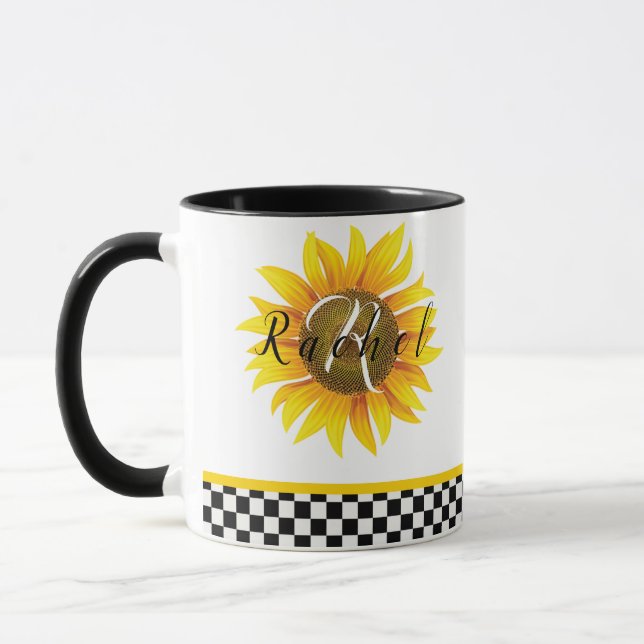Mug Personalized sunflower coffee (Gauche)