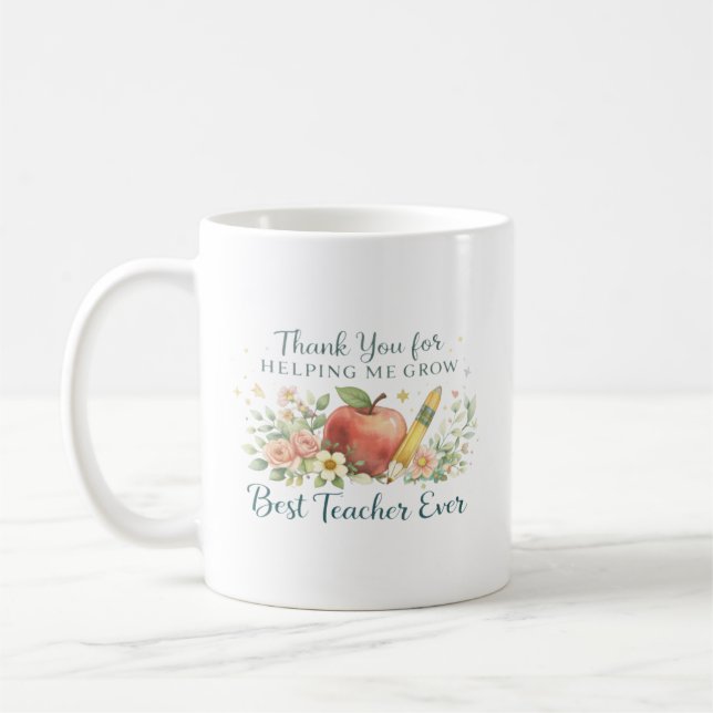 Mug Personalized Thank You for Helping Me Grow (Gauche)