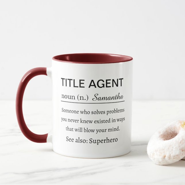 Mug Personalized Title Agent Definition (Avec donut)