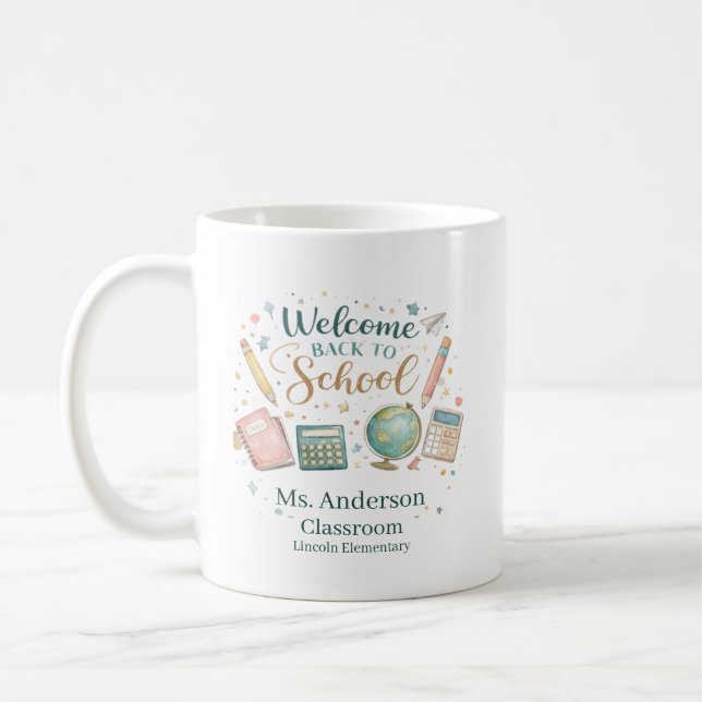Mug Personalized Welcome Back to School Teacher (Gauche)