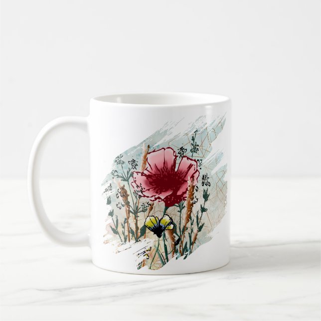 Mug Personalized Wildflower Paint Splatter  (Gauche)