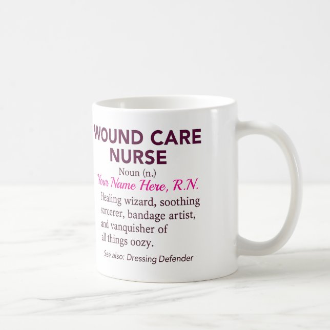 Mug Personalized Wound Care Nurse Definition Gift (Droite)