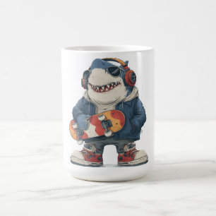 Mug Personnage de requin hip hop de dessin animé avec
