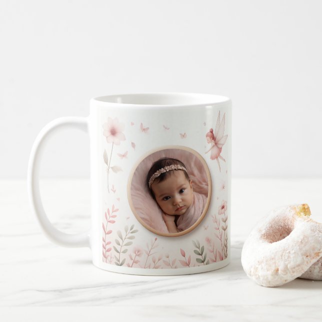 Mug personnalisable avec cadre de poitrine pour bé (Avec donut)