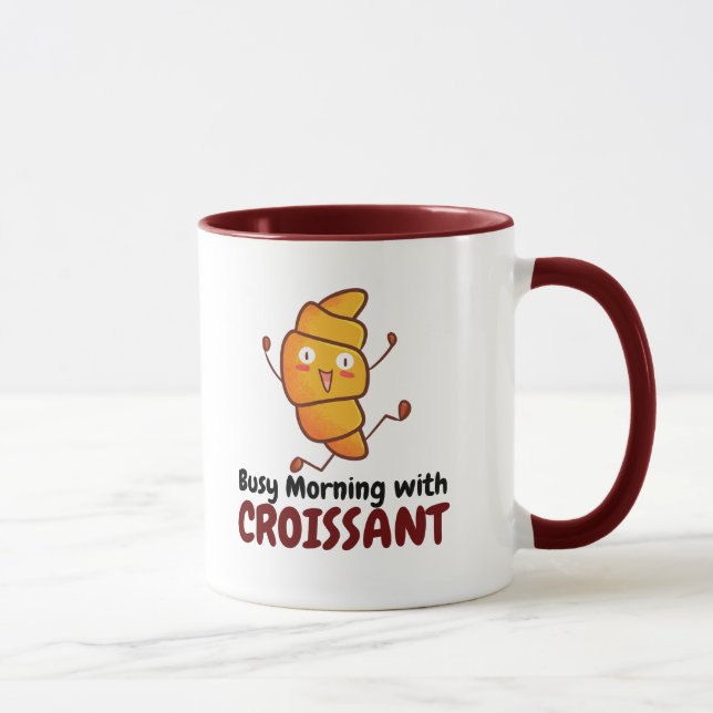 Mug Personnalisable Busy Morning avec Croissant (Droite)