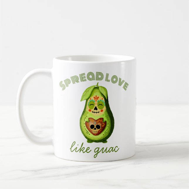 Mug Personnalisable Dia de los Muertos Avocado Caractè (Gauche)
