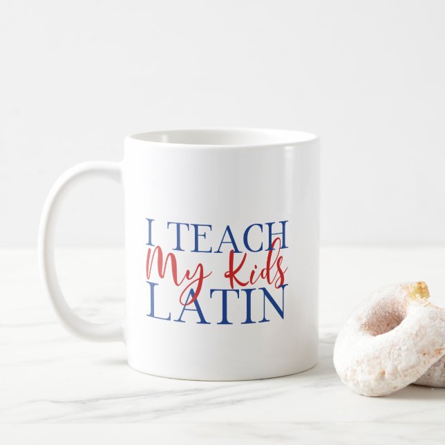 Mug PERSONNALISABLE Homeschool Latin Superhero (Avec donut)