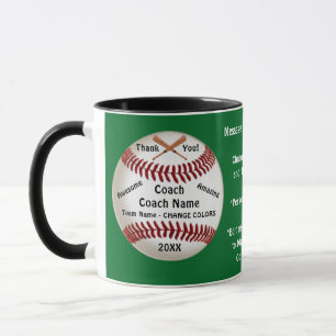Mug Personnalisable, Merci D'Entraîneur De Baseball,