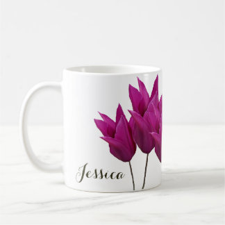 Mug Personnalisable nom Jessica joli rose tulip floral