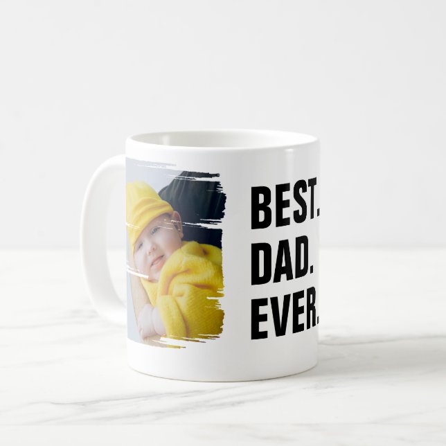 Mug Personnalisé 2 photo Meilleur papa jamais Fête des (Devant gauche)