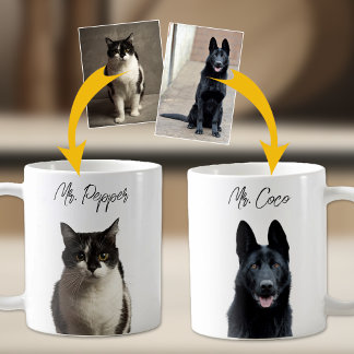 Mug Personnalisé 2 Photos et noms d'animaux