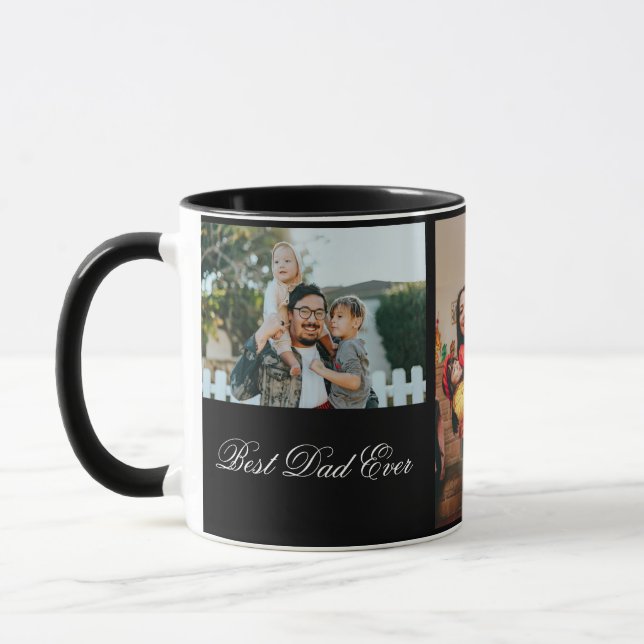 Mug Personnalisé 3 Photo Et Texte Blanc (Gauche)