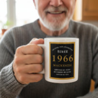 Personnalisé 60e anniversaire 1966 Élégant Noir Or