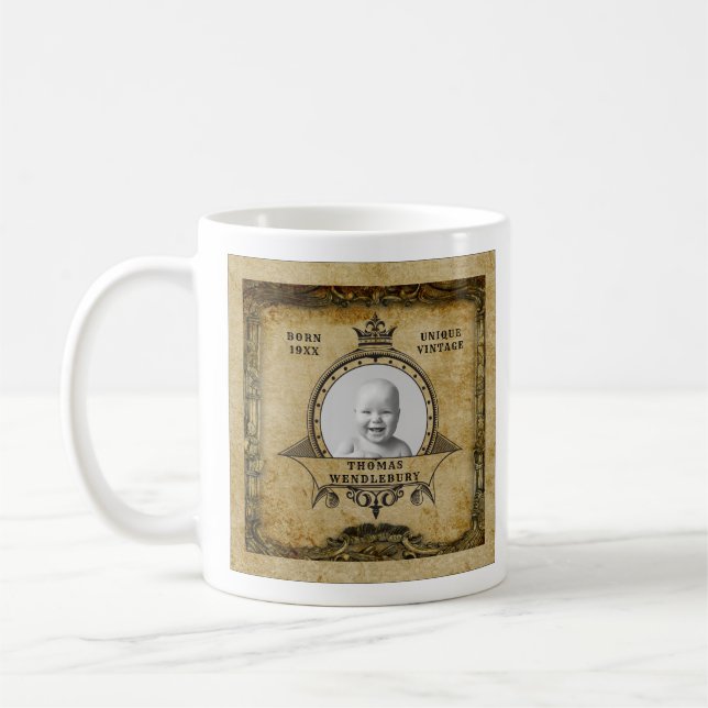 Mug Personnalisé 80e anniversaire Nom de l'année Photo (Gauche)