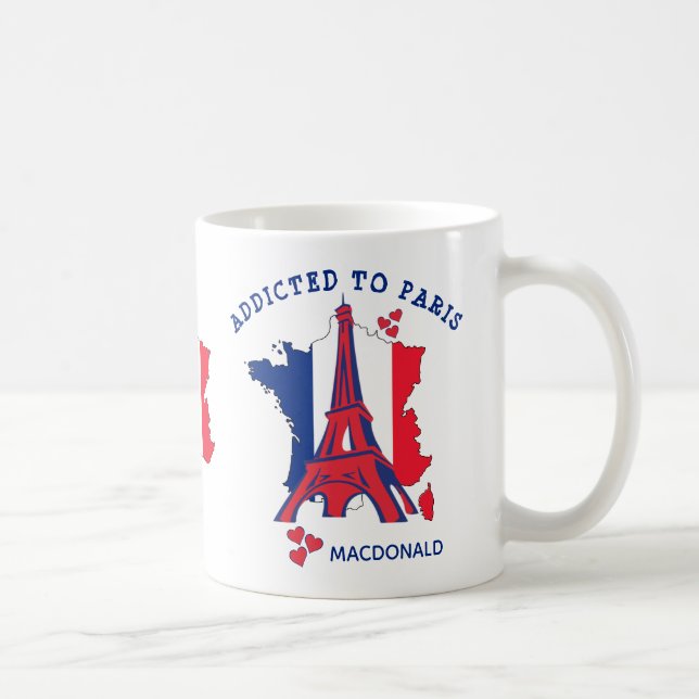 Mug Personnalisé ADDICTÉ À PARIS (Droite)