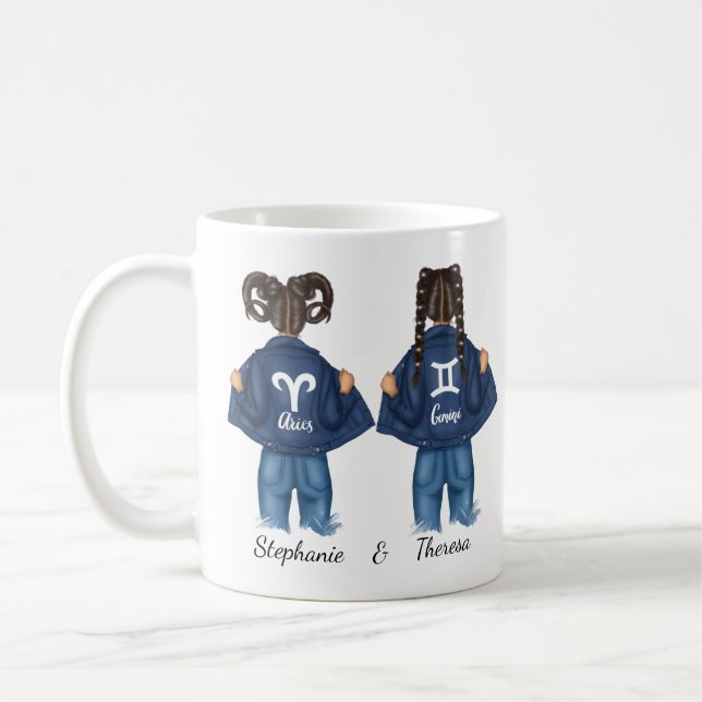 Mug Personnalisé Aries Gemini Girl Jean (Gauche)