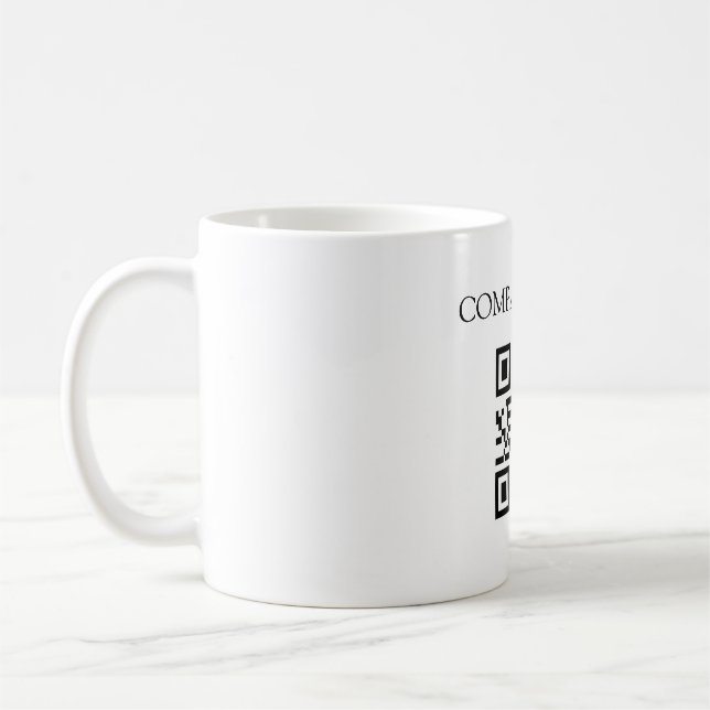 Mug personnalisé avec code QR, mug de code QR pour (Gauche)