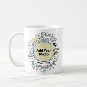 Mug Personnalisé avec Doodles Musicaux Mignons pou