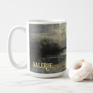 Mug personnalisé avec nom et paysage à l'aquarelle