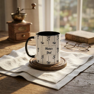 Mug personnalisé avec nom et rayure en forme d'arc